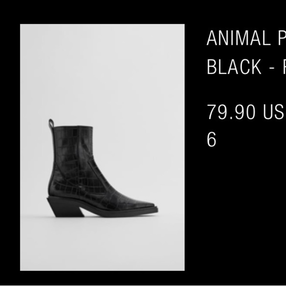Zara animal print cowboy boots